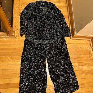 Elegant Black and White Women's Polka Dot Jumpsuit